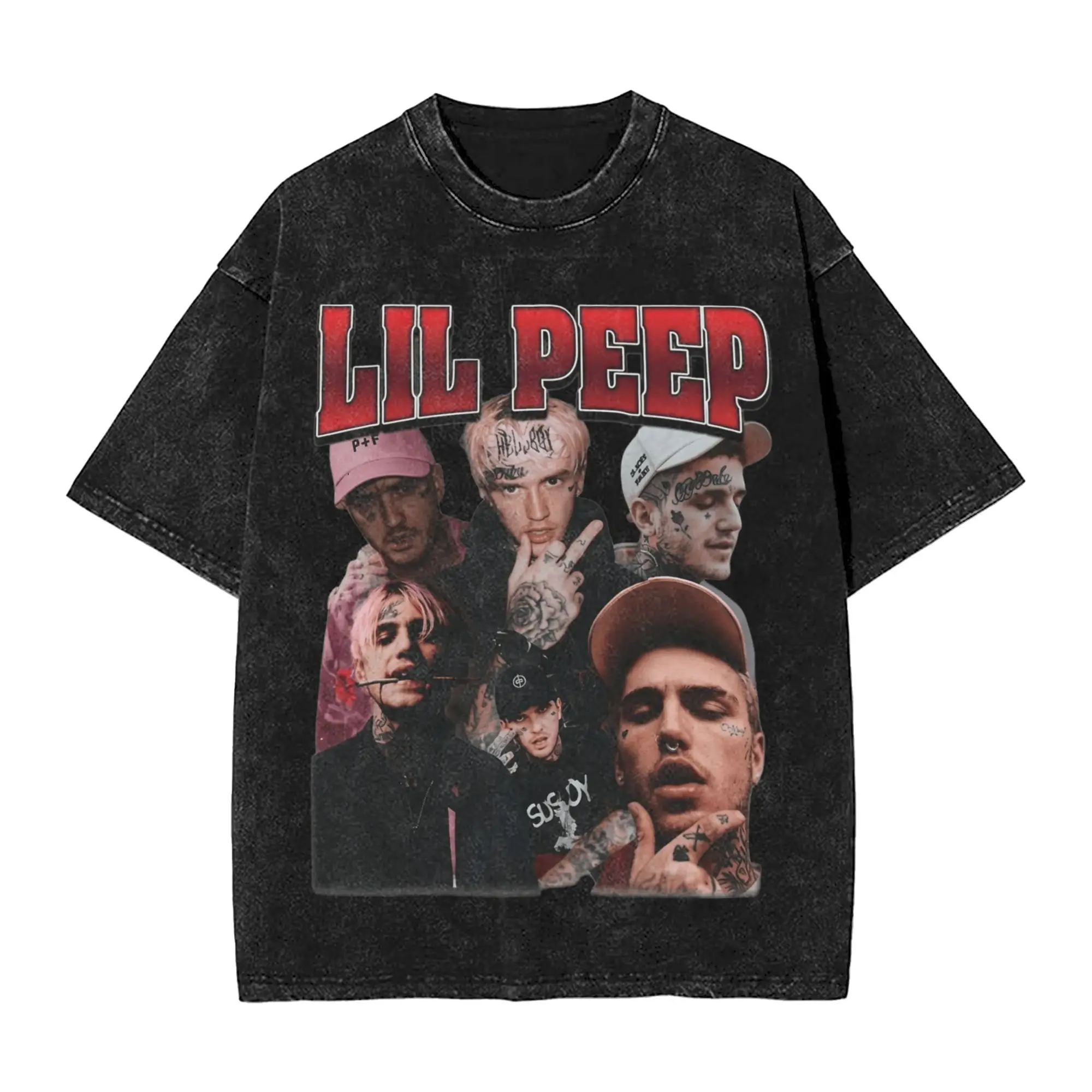 Lil Peep 30th Birthday Celebration Tour 2026 Washed T Shirt Streetwear Hip Hop Vintage T-Shirt  Tees Tops for Men Women