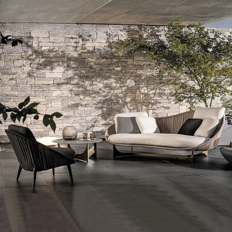 

Outdoor rattan sofa combination waterproof and sunscreen courtyard terrace balcony model room rattan chair outdoor garden rattan