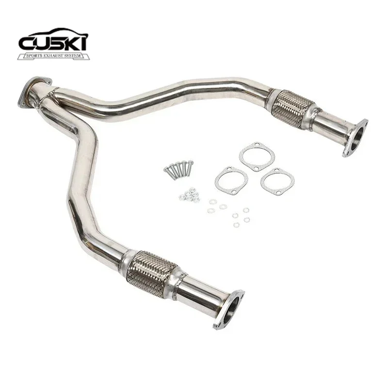 High Flow Exhaust Downpipe For 08-14 Nissan 370Z Z34 Infiniti G37 V36 VQ37VHR Racing X/Y-PIPE Stainless Steel Car Accessories