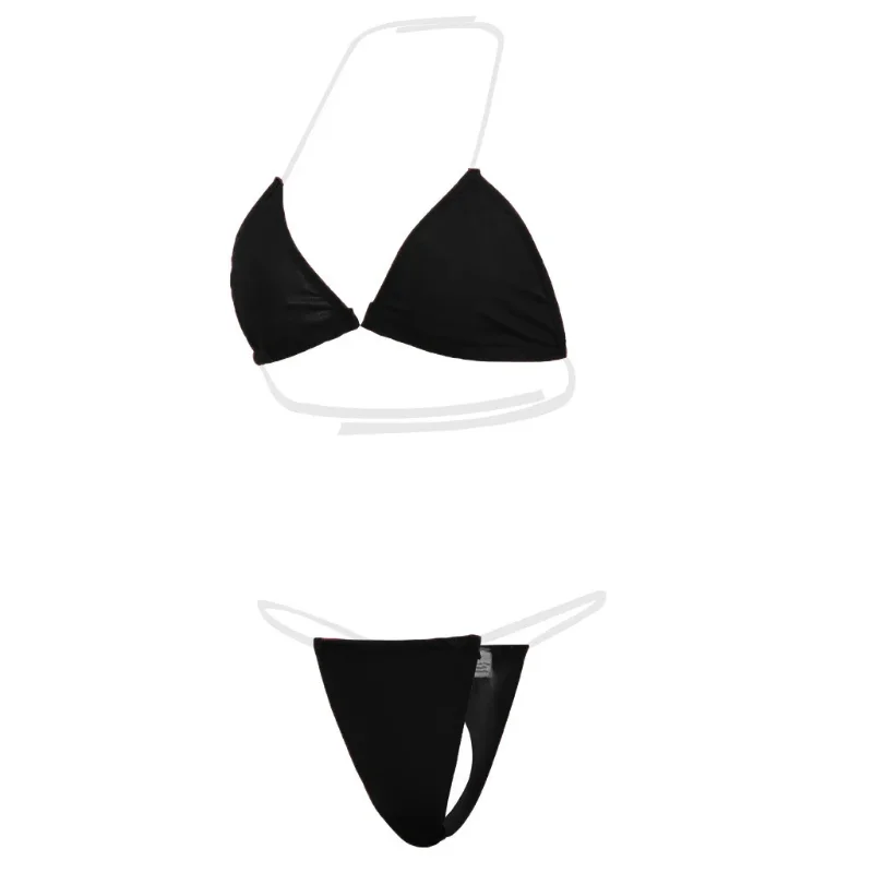 Conjunto de traje de baño Sexy para mujer, ropa interior Sexy, sujetador con correa transparente, microbikini brasileño, Mini traje de baño