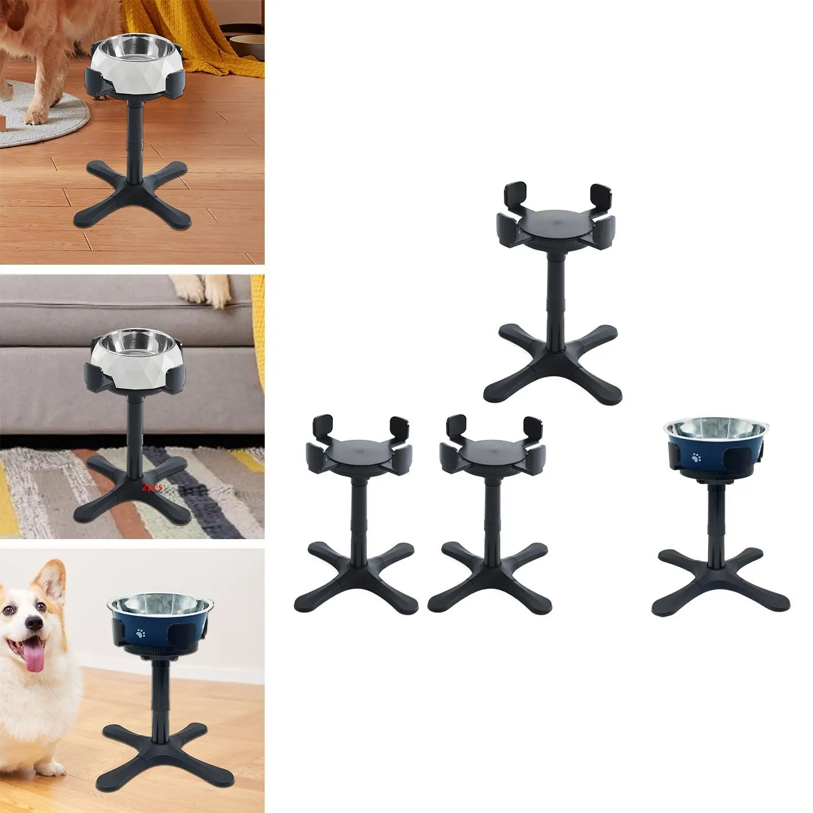 Dog Bowl Stand Dog Feeder Bowl Holder Anti Slip Stability for Medium and Large Pets Pet Supplies Elevated Pet Water Food Bowl