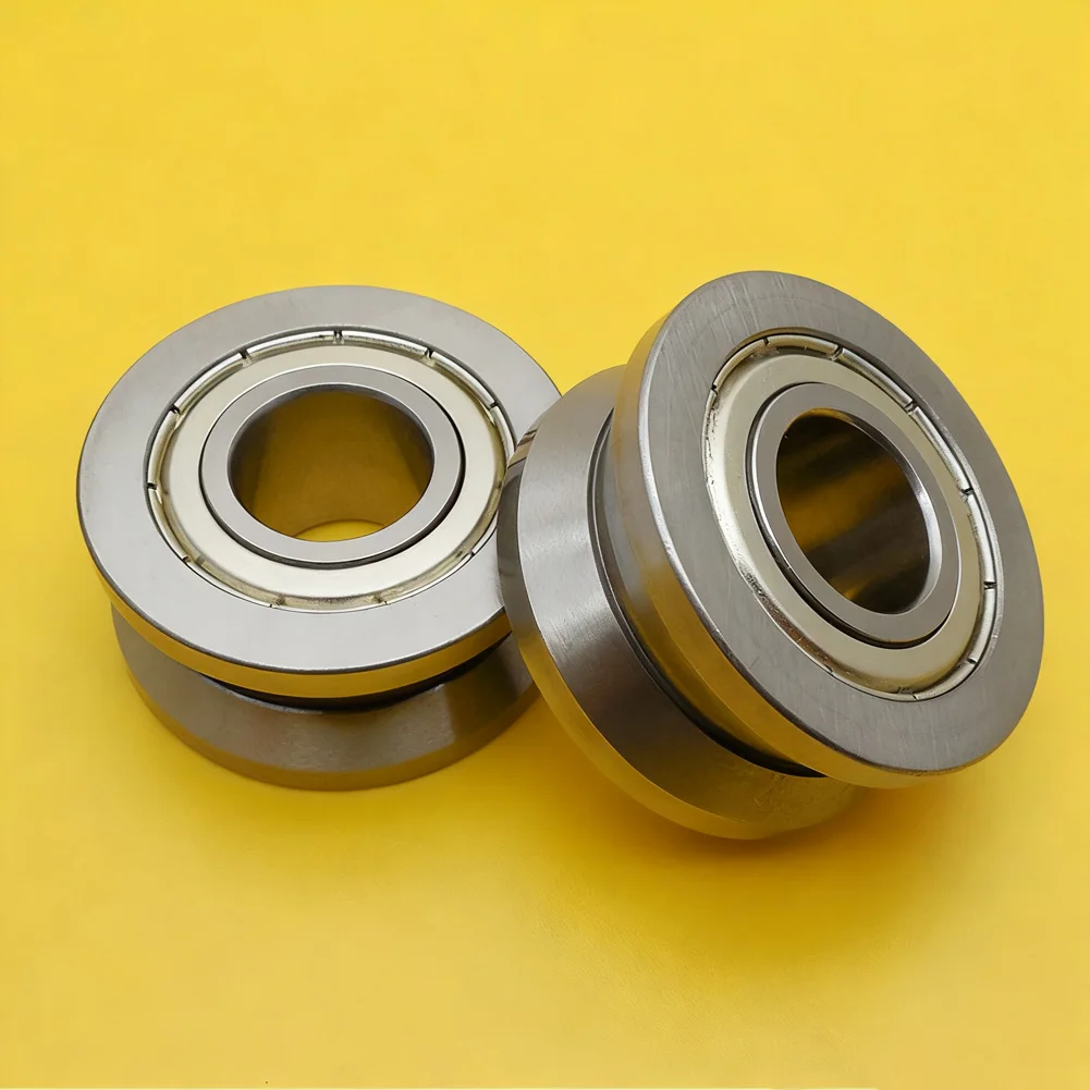 For LV202-41ZZ Sliding Rollers Bearing 2PCS for Round Bottom Groove Track Pulley 15 x 41 x 20 mm Stainless Steel