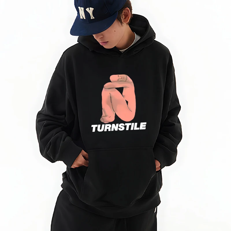 

TURNSTILE Retro punk Graphic printed Hoodie Men Women Oversized streetwear Sweatshirt Autumn Winter Fleece pullover Loose Unisex
