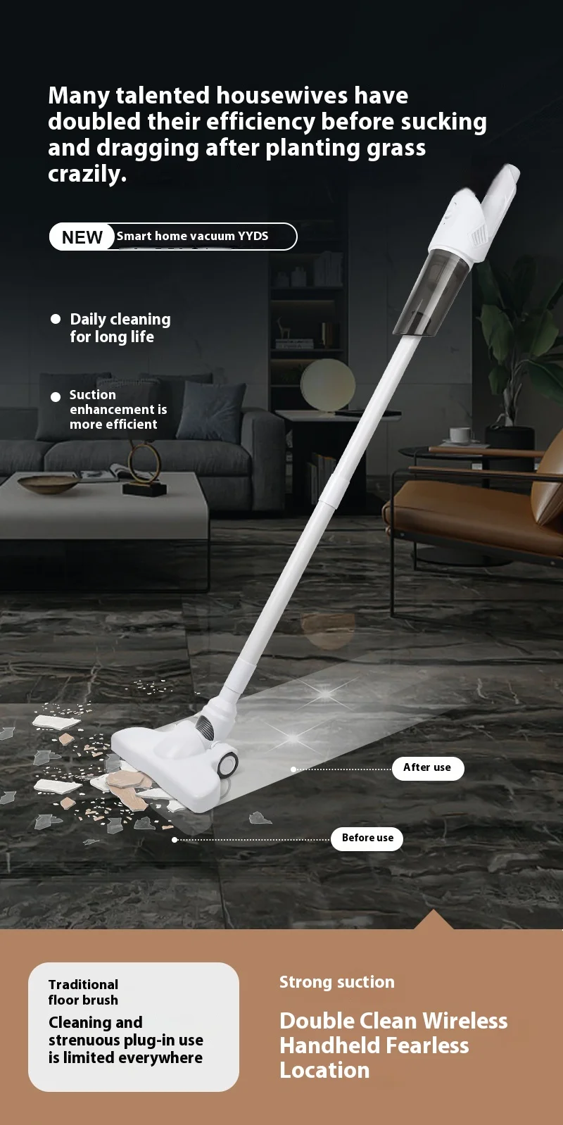 робот пылесос Беспроводные портативные пылесосы Сверхсильное всасывание Мощный мини-ручной бытовой пылесос