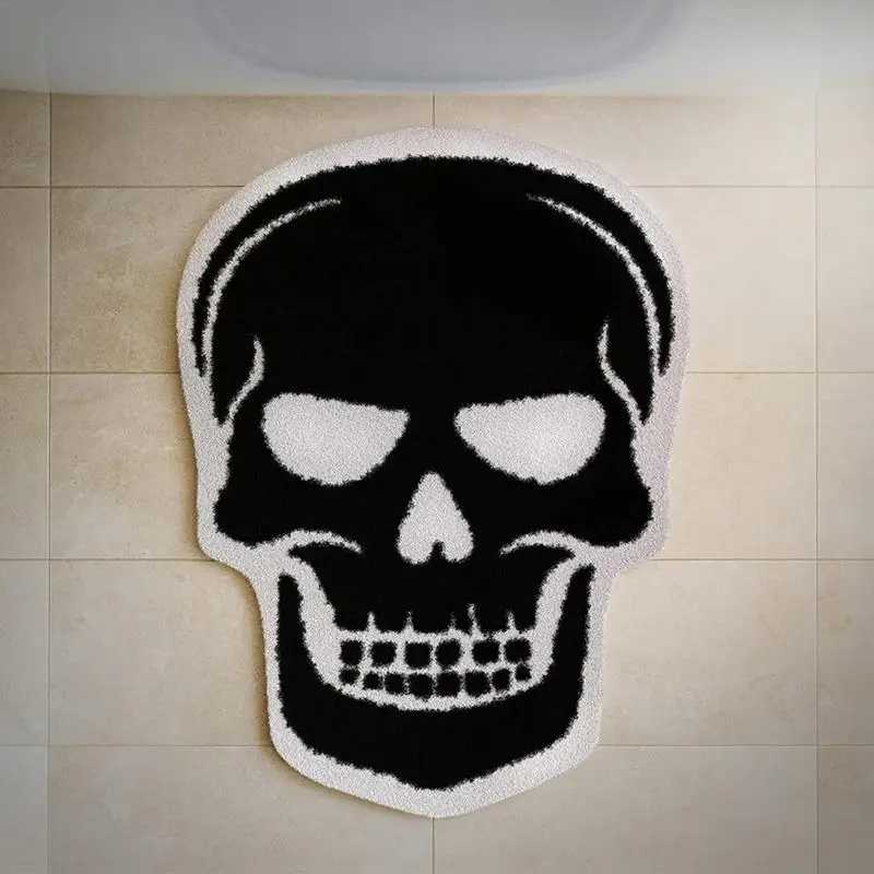 Halloween Bath Mat Horror Bat Rug 15.75x23.62 Inch Gothic Non Slip Door Carpet For Bedroom Kitchen Garage Entrance Door Floor