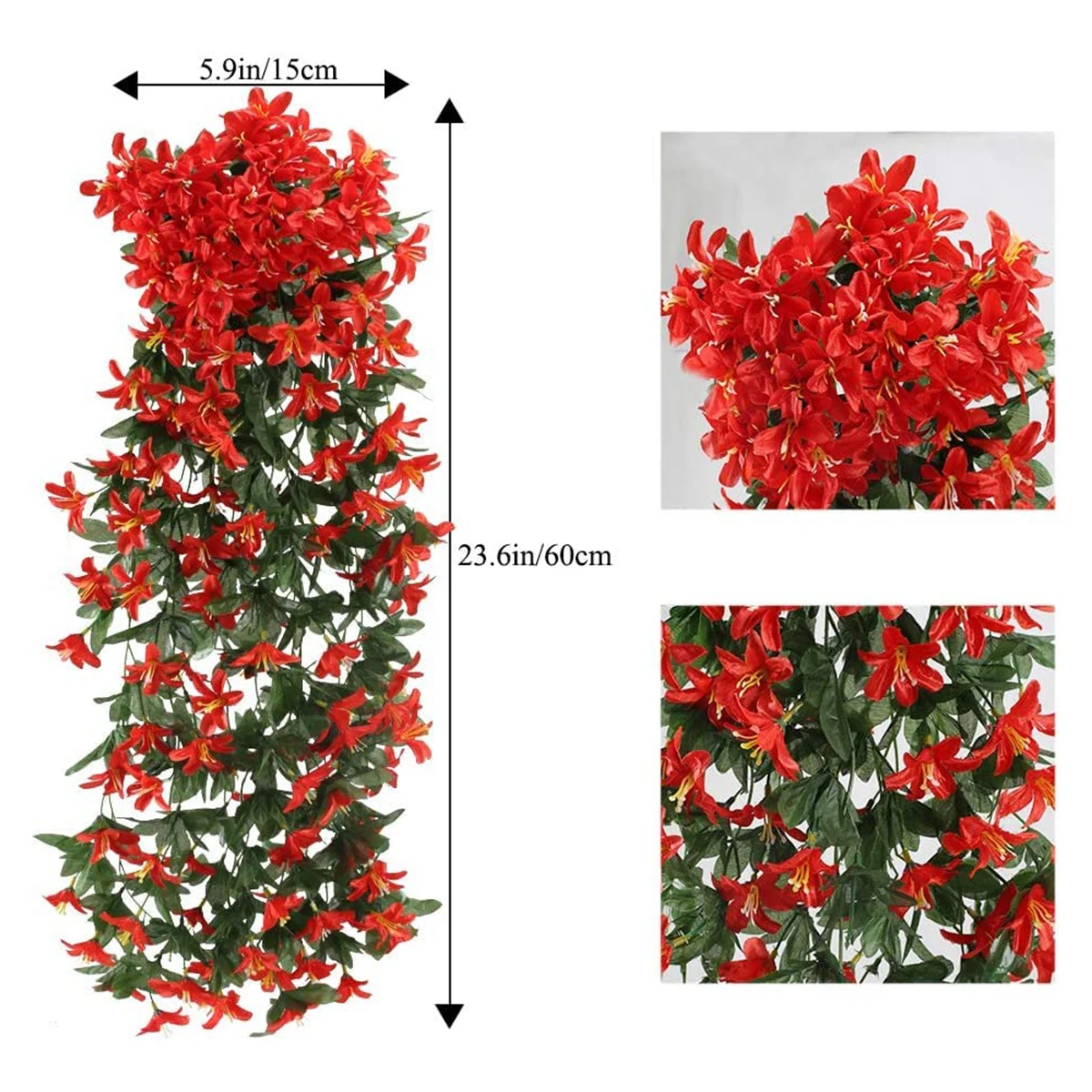 2pcs Artificial Hanging Plants Sayuri Rattan Ivy Vine Artificial Drooping Plant Hanging Outdoor for Wedding Balcony Wall Garden