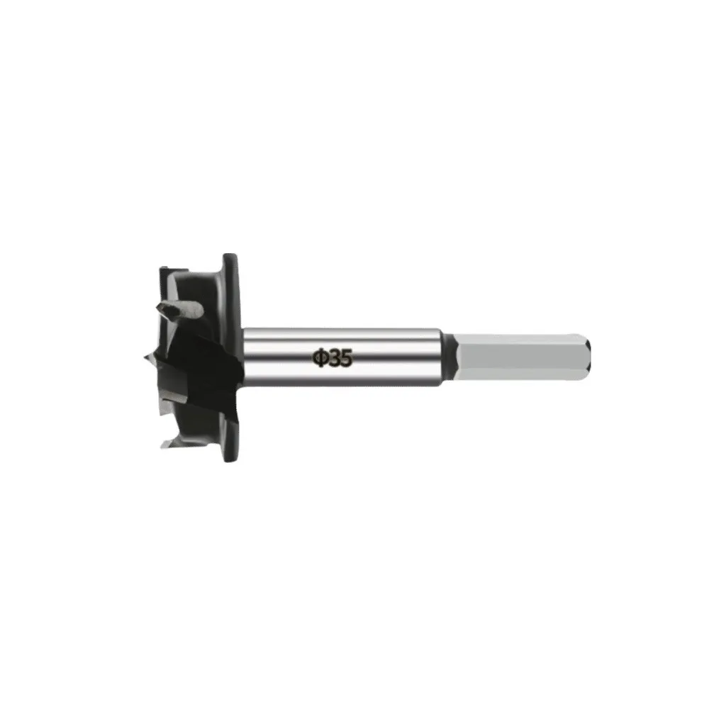 

Woodworking 3 Flutes Hinge Hole Opener 35mm Hex Wood Auger Cutter Professional Carbide Tip Hinge Positioning Drill Bit Desktop