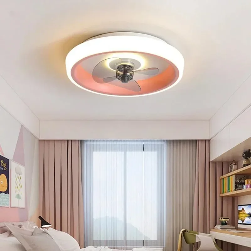 

Modern gold ceiling fans LED WithFan invisible Blades small fan Bedroom With Remote Control ceiling fans light