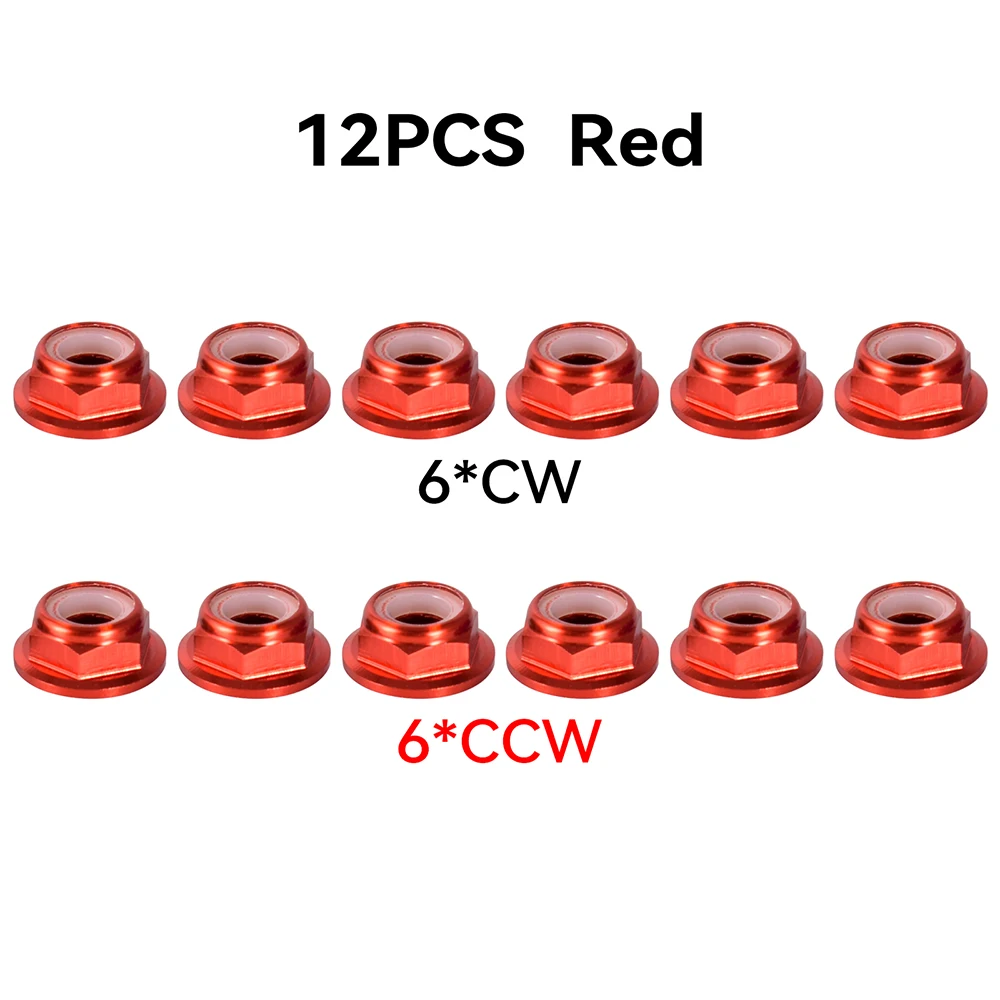 12 pz M5 Dadi Per Vite Motore In Lega di Alluminio CW CCW Flangia Inserto In Nylon Dadi di Bloccaggio Autobloccanti per RC FPV Racing Drone