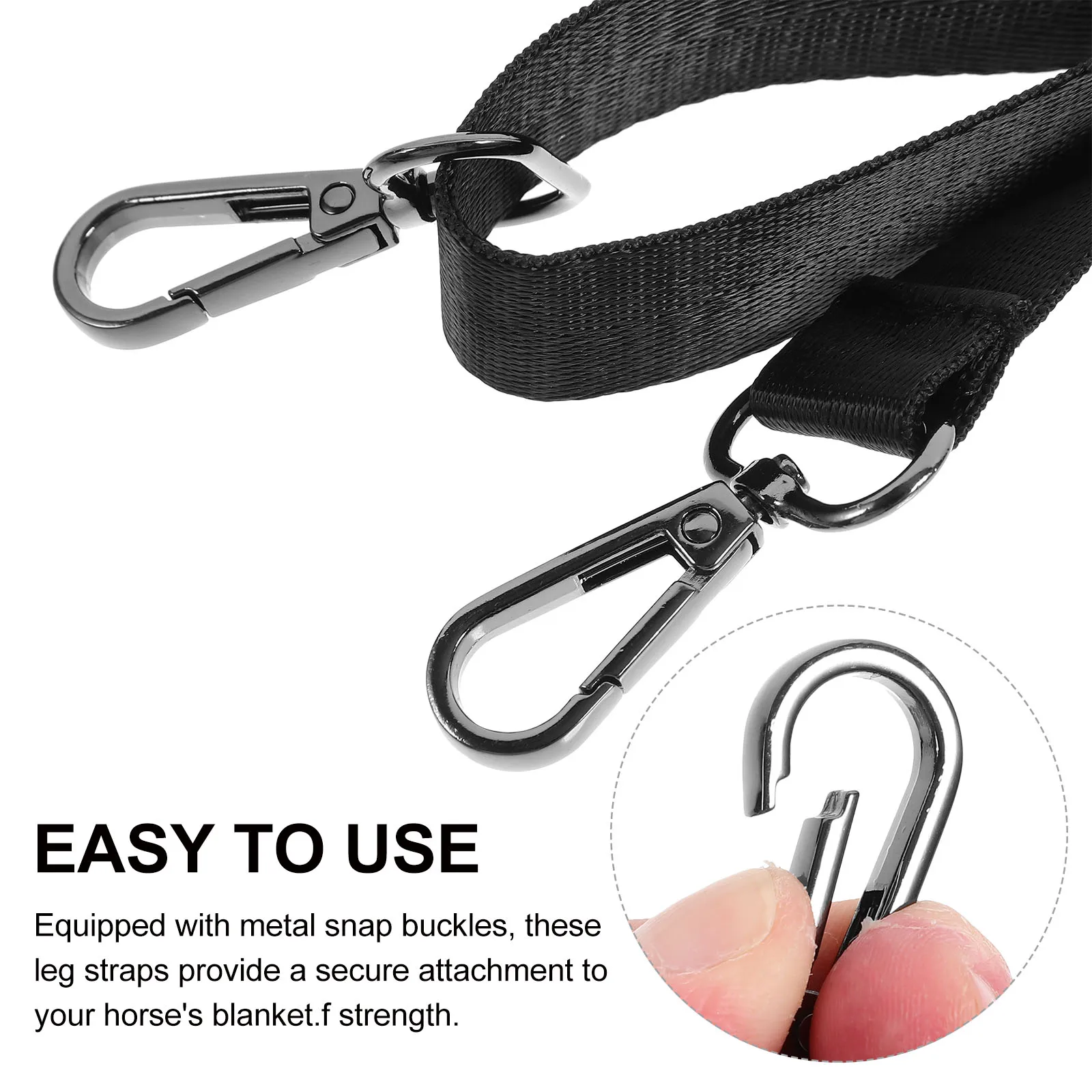 

4pcs Adjustable Horse Blanket Leg Straps Durable Metal Buckles Nylon Horse Blanket Fixing Strap Fixing Accessories