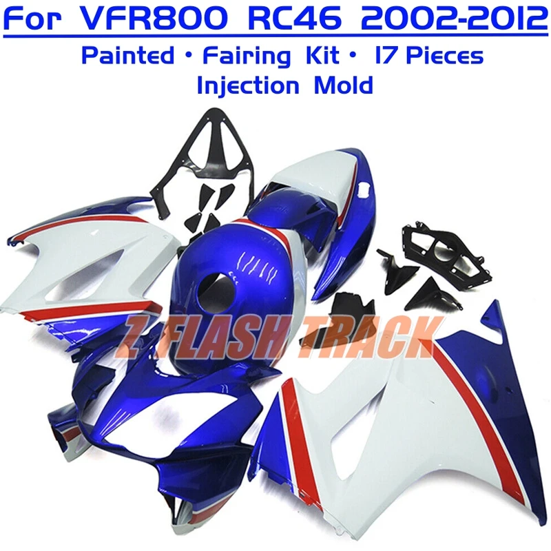 Для Honda VFR800 VFR RC46 2002 2003 2004 2005 2006 2007 2008 2009 2010 2011 2012 Комплект обтекателя из пластика, литьевая крышка + бак