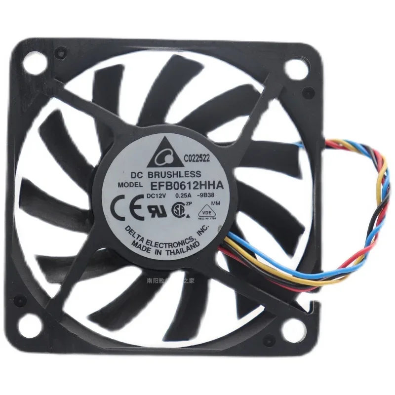 Delta Electronic EFB0612HHA 9B38 DC 12V 0.25A 60x60x10mm 4-Wire Server Cooling Fan