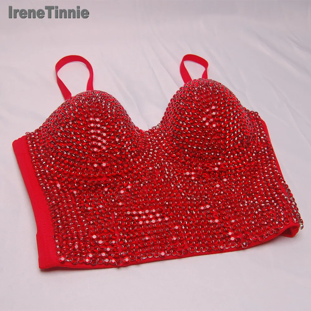 

Irene Tinnie 2024 Hand-Made Pearls Jewel Diamond Bralet Women Bustier Bra Wedding Party Night Club Corset Cropped Top Vest