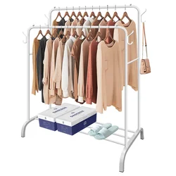 Clothes rack, Clothes Storage Rack For hanging clothes bags, Shoes Rack Storage Shelf,Double Rod Single Tier Hanger