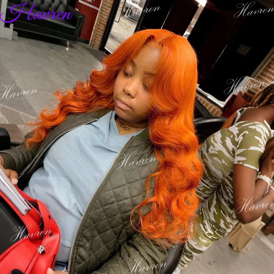 

100% Ginger Human Hair Wig 13X4 Body Wave Lace Front Wigs 13X6 Hd Transparent Lace Frontal Colored Wigs Brazilian For Women