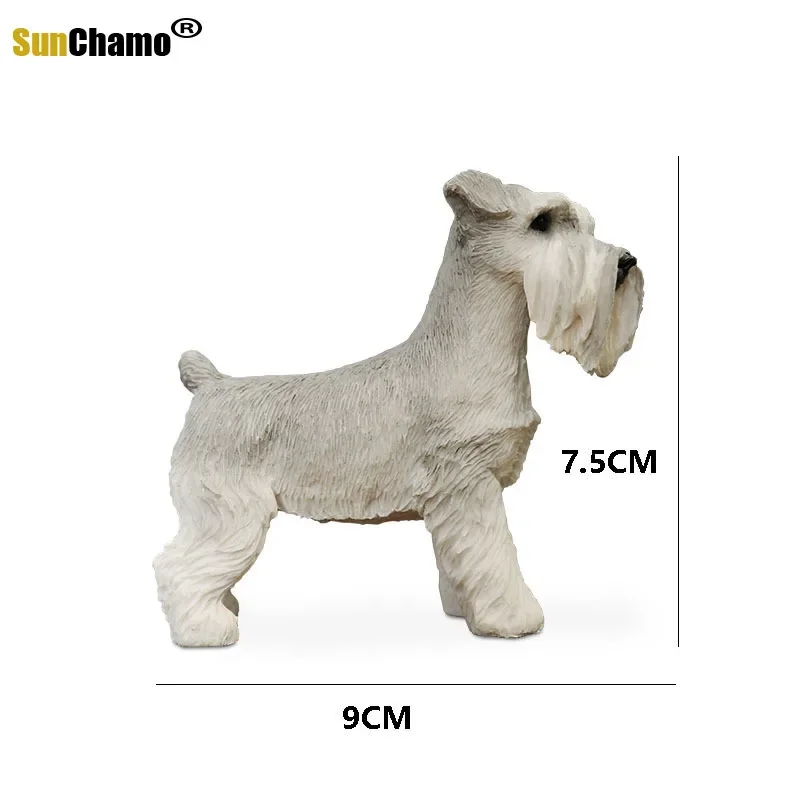 Miniature Schnauzer Imitation Dog Model Car Handicraft Furnishing Household Home Decorations Murals Crafts Ornaments Accessories