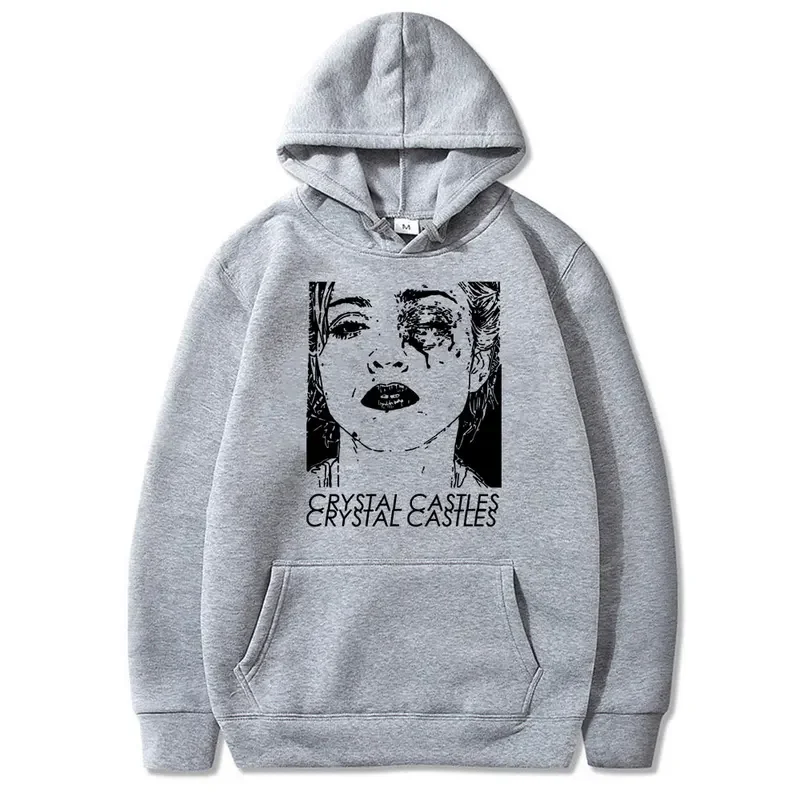 Crystal Castles Alice Practice Graphic Hoodie Men Women Hip Hop Rock Oversized Hoodies Male Vintage Gothic Music Band Sweatshirt