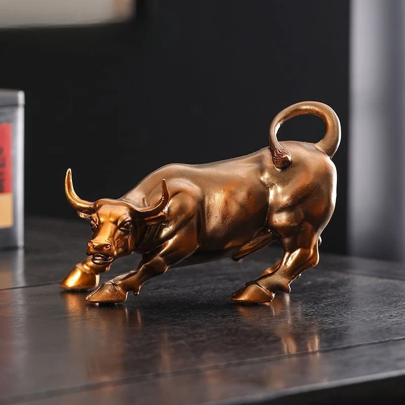 

2026 новый стиль, удача, ремесло из смолы, богатство, статуя быка, домашний офис, бар, декор стола, праздничный подарок