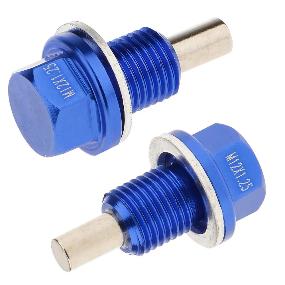 Universal Car Engine Magnetic Oil Drain Plug Screw M12*1.25M12*1.5 Aluminum Bolt Nut With Washer Gasket Oil Sump Mod Accessories