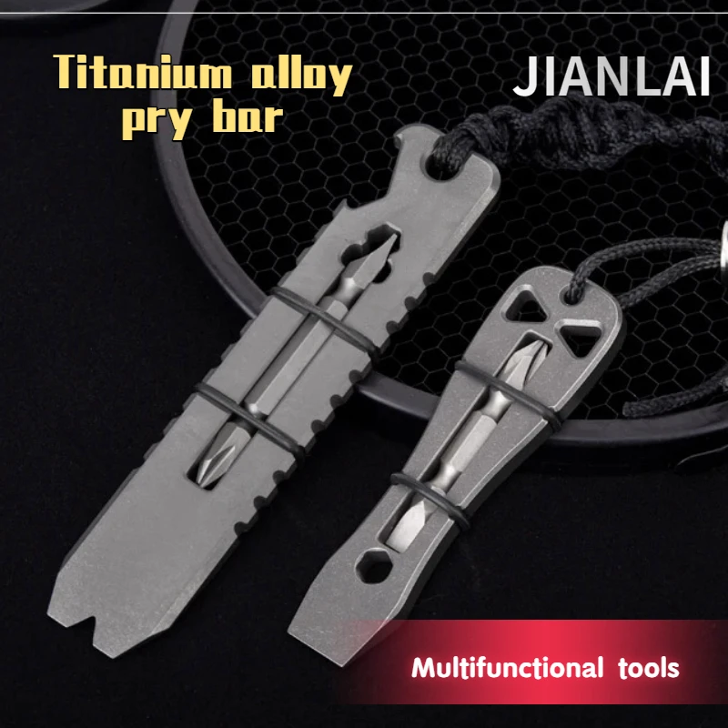 

NEW mini Titanium alloy pry bar outdoor EDC multifunctional pry bar bottle opener screwdriver survival tool pry bar