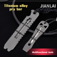 NEW mini Titanium alloy pry bar outdoor EDC multifunctional pry bar bottle opener screwdriver survival tool pry bar