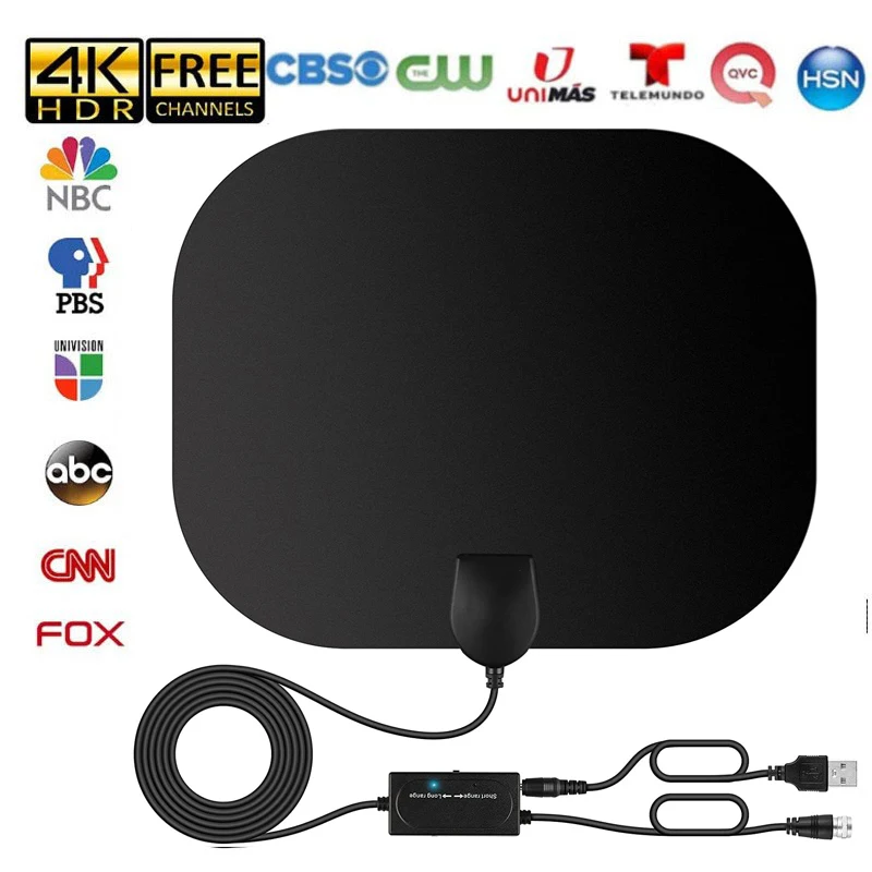 8000 Miles 4K TV Antenna 1080P DVB-T2 Booster HD For Global Digital TV RV outdoor Car Antenna Indoor TV FM Radio Channel Antenna