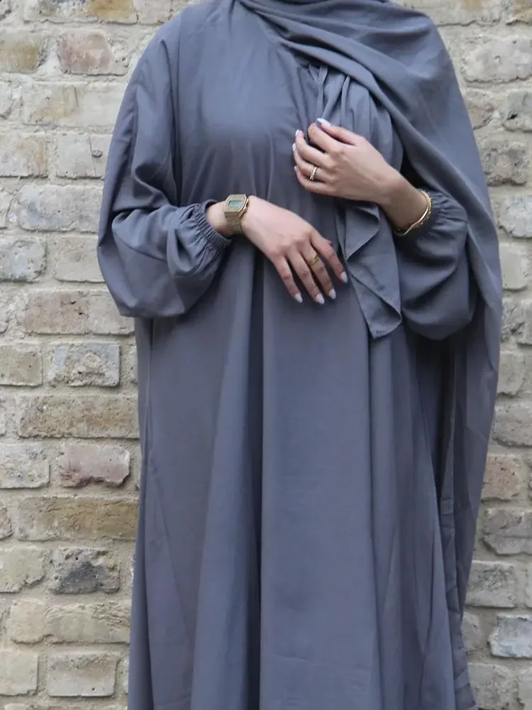 Ramadan Muslim Hooded Abaya Dress Women Eid Mubarak Long Khimar Robe DubaiTurkey Islam Muslim Dress Kaftans Abayas Vestido 2022