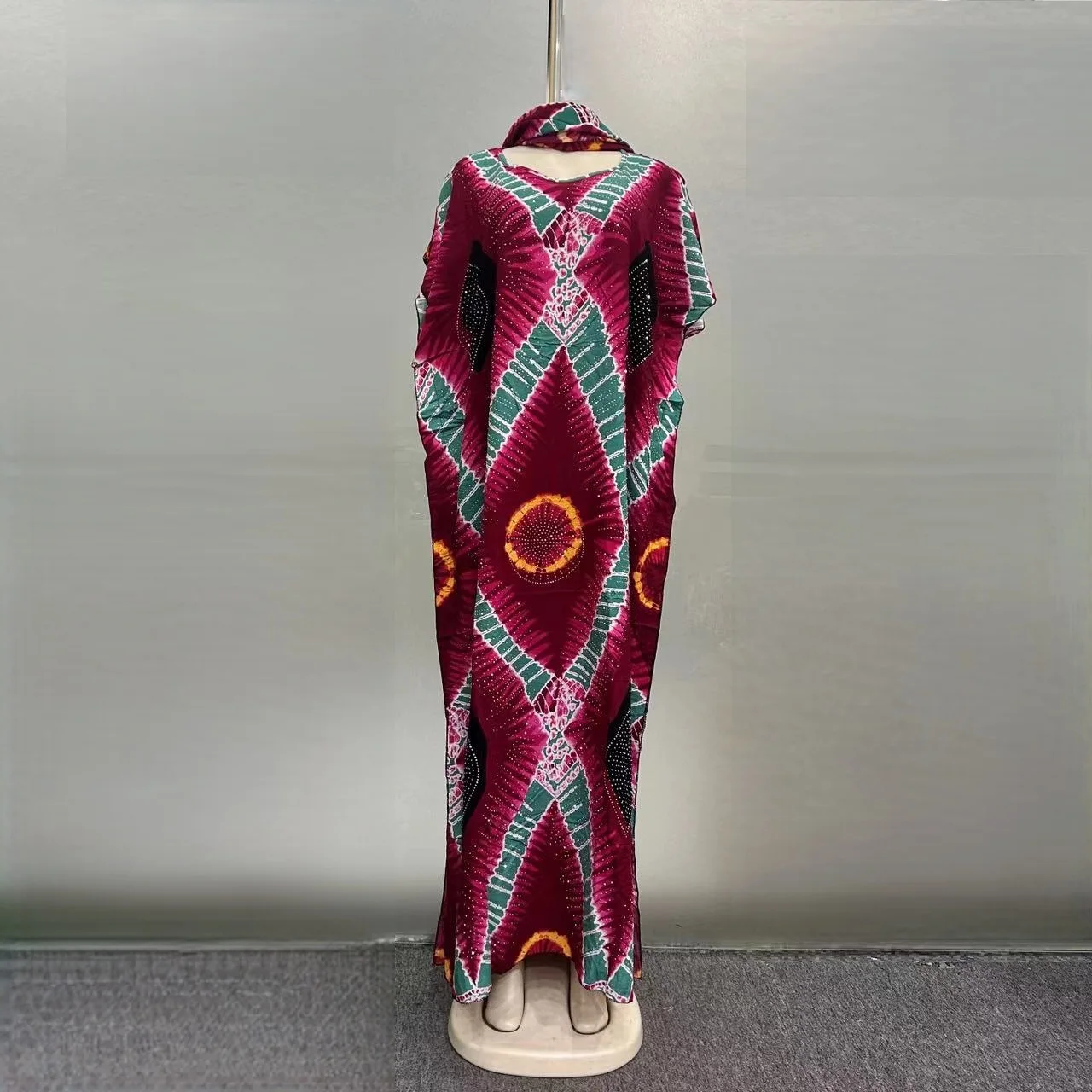 2025 Новая мода, горячий бриллиантовый этнический шарф ближневостока, свободный женский хлопковый платье больших размеров с африканским принтом