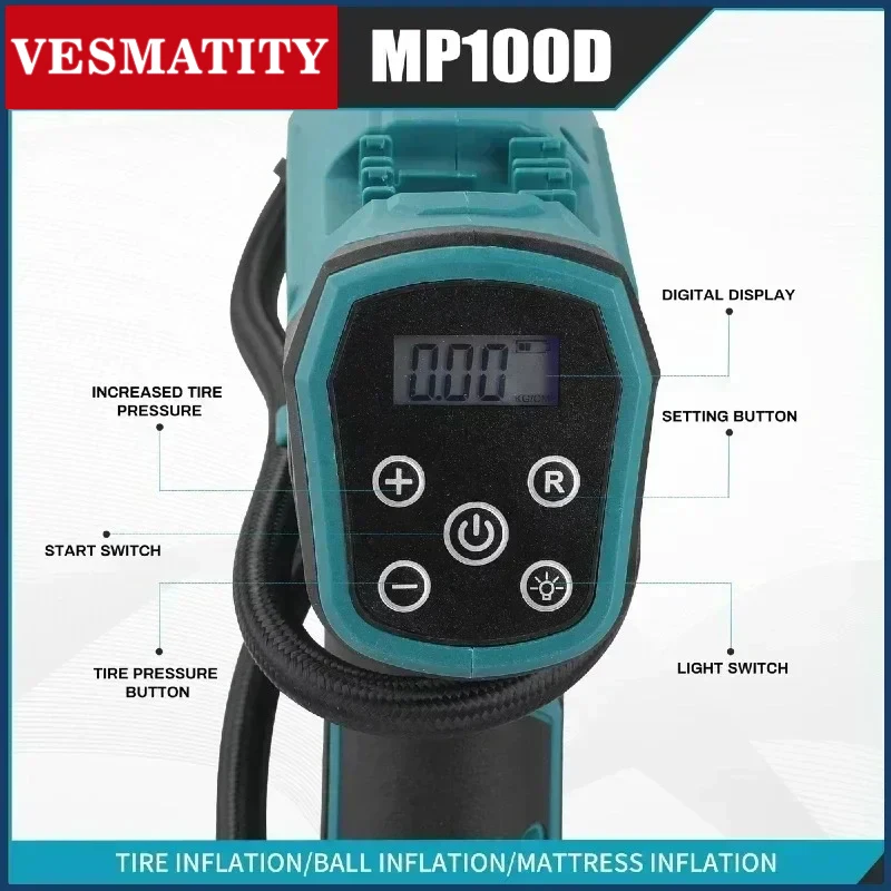 Car‑Mounted Handheld Automatic Air Inflator Pump Portable Electric Air Compressor Fast Tire Inflating Hand Power Tool Compatible