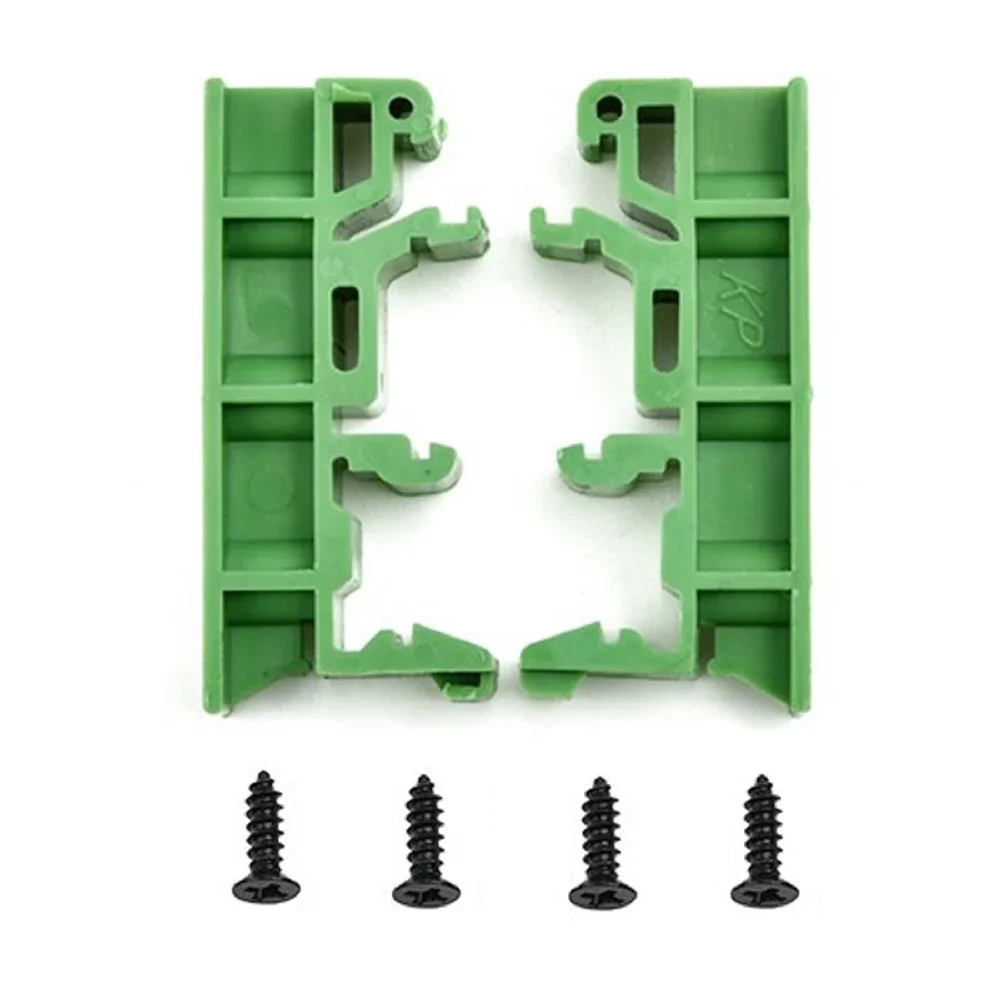 Juego de 5 adaptadores de montaje en riel PCB DIN C45 verde, soporte de placa de circuito, Clips portadores, adaptador de placa de Control con tornillos