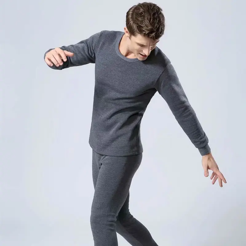 Men's Pure Cotton Warm Underwear Durable Workwear for  Welding Labor Protection Pants Autumn Winter Thickened Fleece
