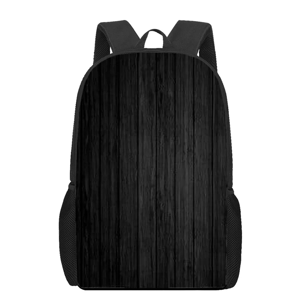 Wood Grain Print Backpacks Students School Bags Casual Daypack for Work Traveling Hiking Large Capacity Laptop Bag, 16 Inches