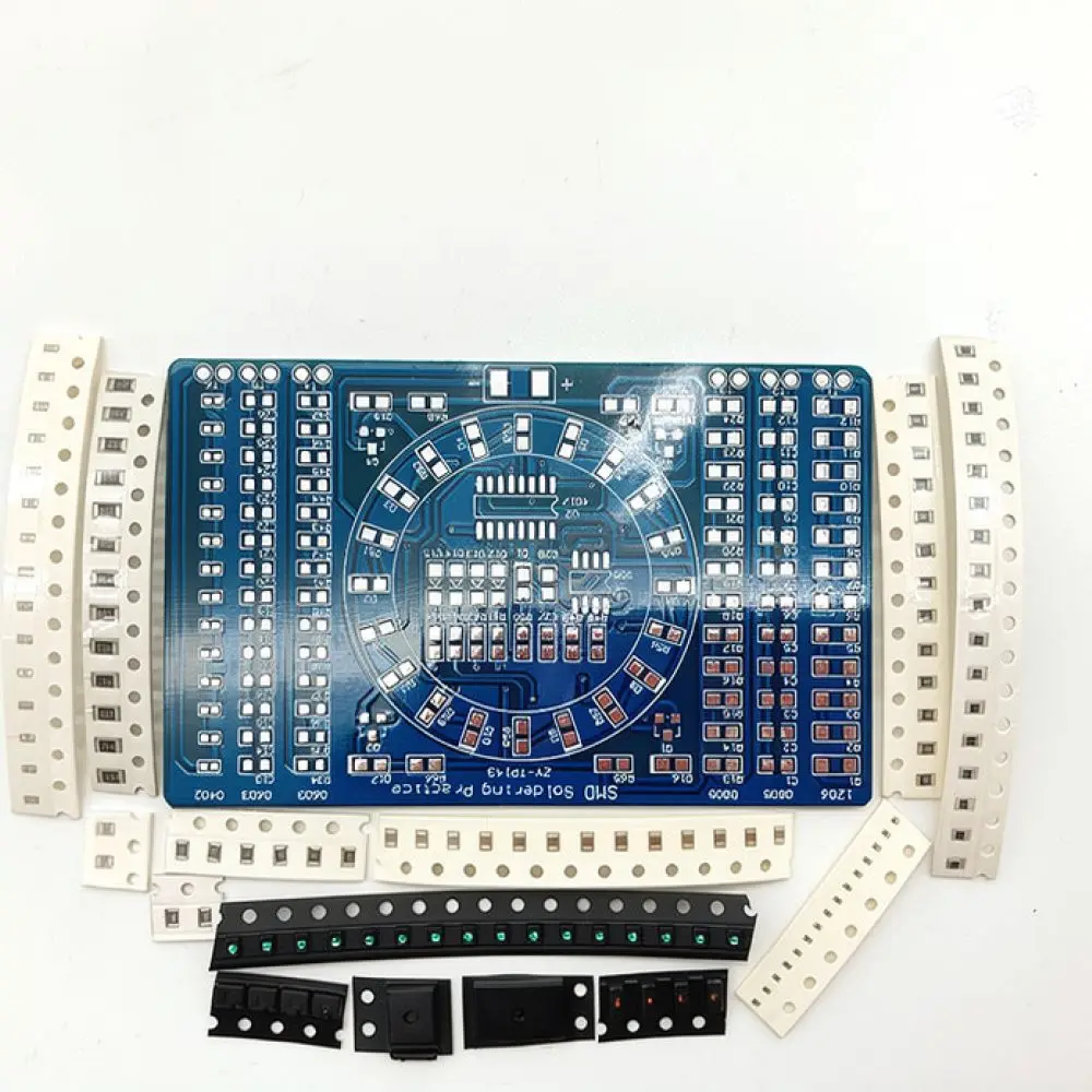 PCB Soldering Training Kit SMD Rotating Flashing LED Light DIY Electronic Components Practice Board Assembly Set