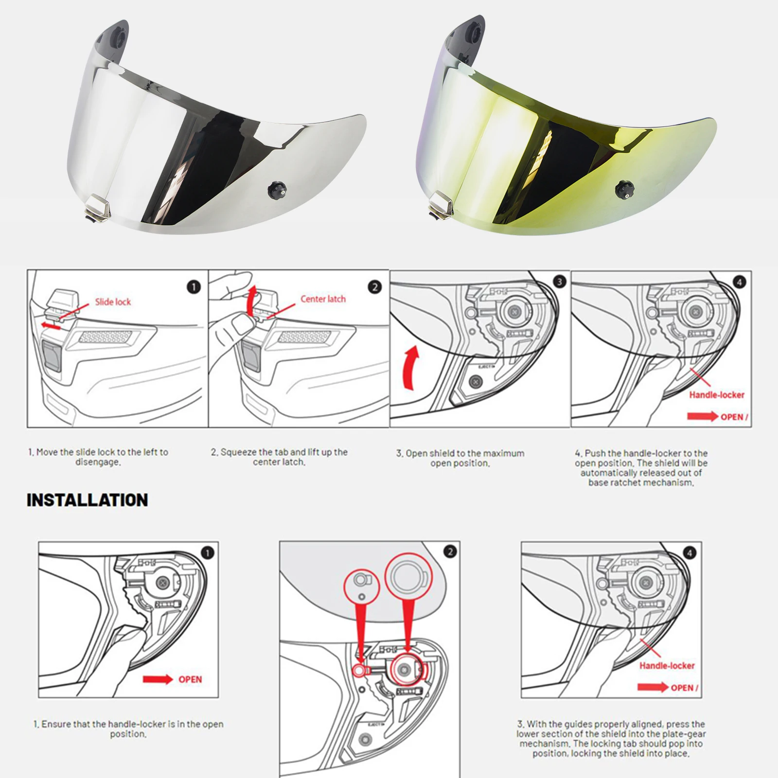 Motorcycle Helmet Visor Motorcycle Face Shield Helmet Accessories Replacement for HJC RPHA11 RPHA70 Helmet