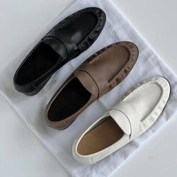 Super Soft New Non-slip Wear-resistant Rubber Sole Cowhide Loafers