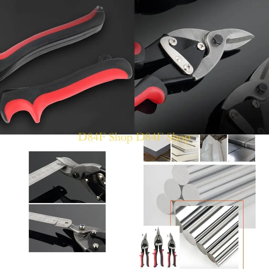 D84F Professional 10 Inches Compound Action Aviation Tin Snip Aviation Shears Straight/Left/Right Cut Metal Shears Durable