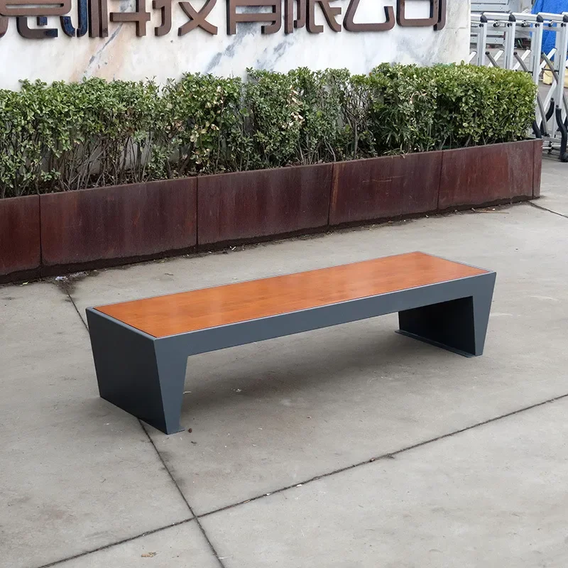 Outdoor Anticorrosive Wood Park Chair Scenic Spot Square Bench Street Station Public Leisure Bench Customization
