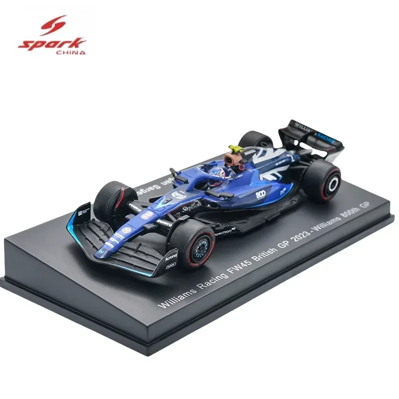 SPARK 1/64 Williams FW45 Sargent Alben 2023 alloy car model, a children's collectible display toy, a holiday gift for friends.