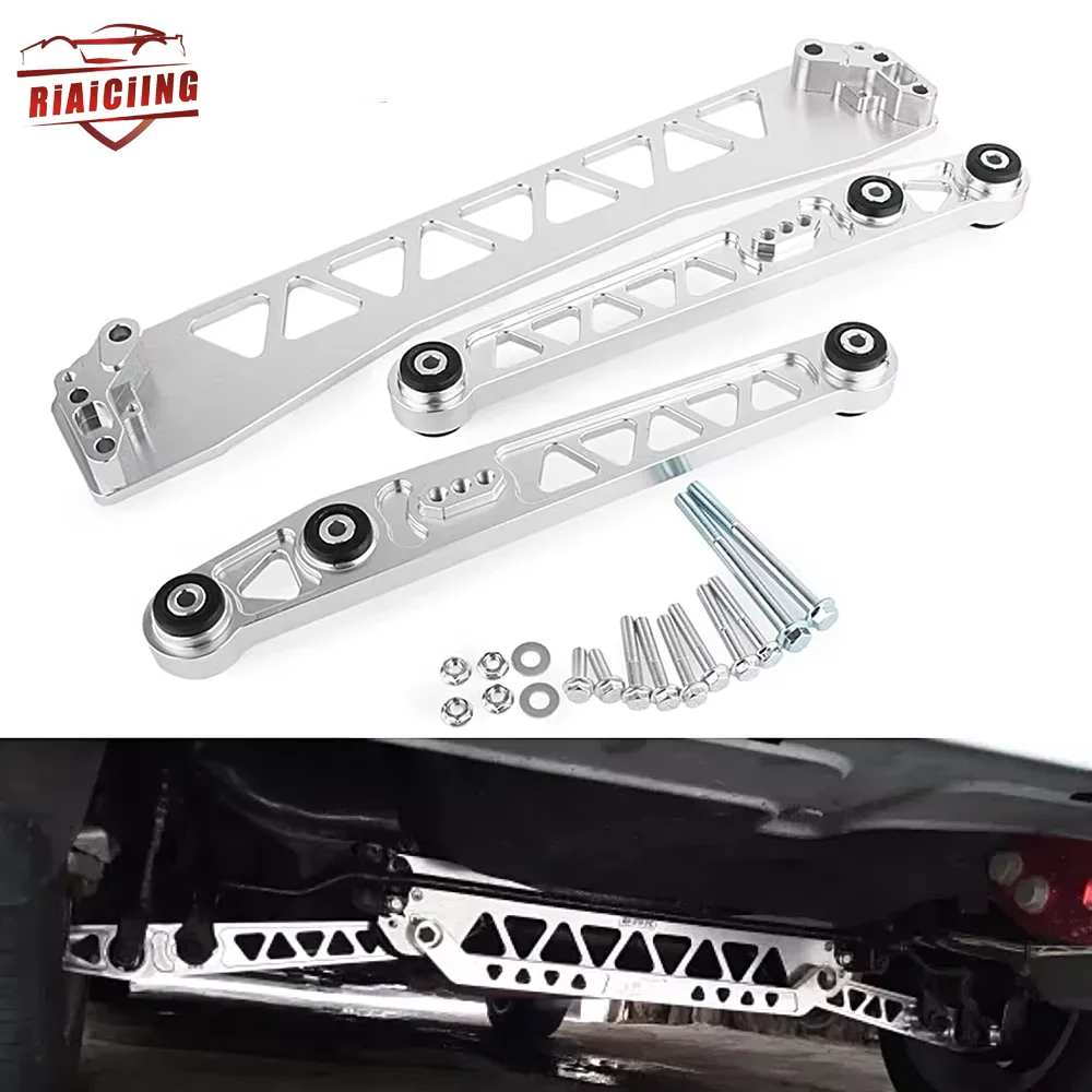 Silver Billet Aluminium REARSUBFRAME BRACE+TIE BAR+Rear Lower Control Arm For Honda Civic EG 92-95 Chassis Parts Accessories