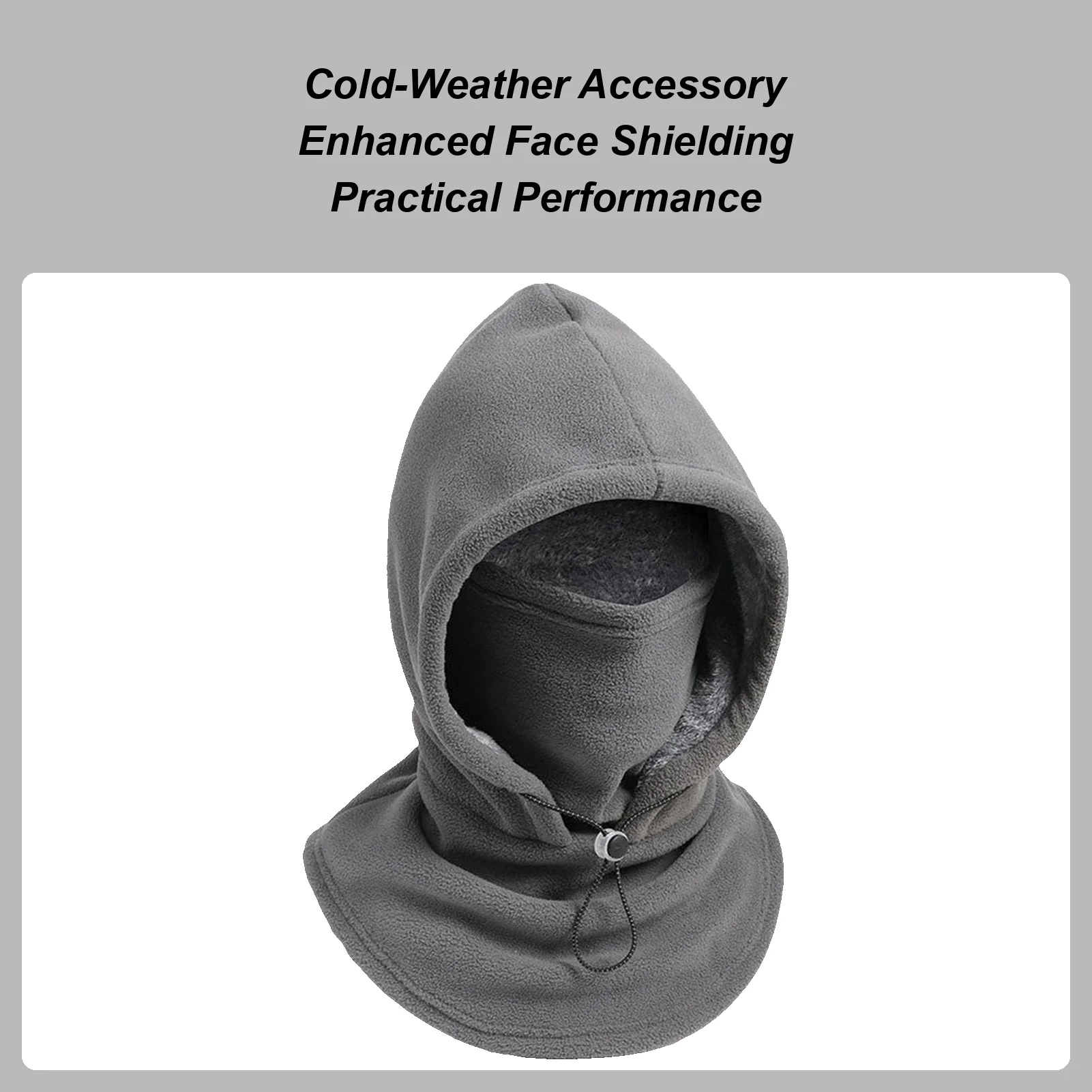 

Hood Face Cover Windproof Breathable Adjustable Drawstring Warmer Warm Winter Hat For Cold Weather Cycling Outdoor Work Hiking