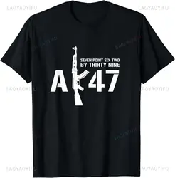 Ak 47 T-shirt Cool Fashion Printed Shirt Oversized Short-sleeved Shirt Unisex Casual Crew-neck Shirt