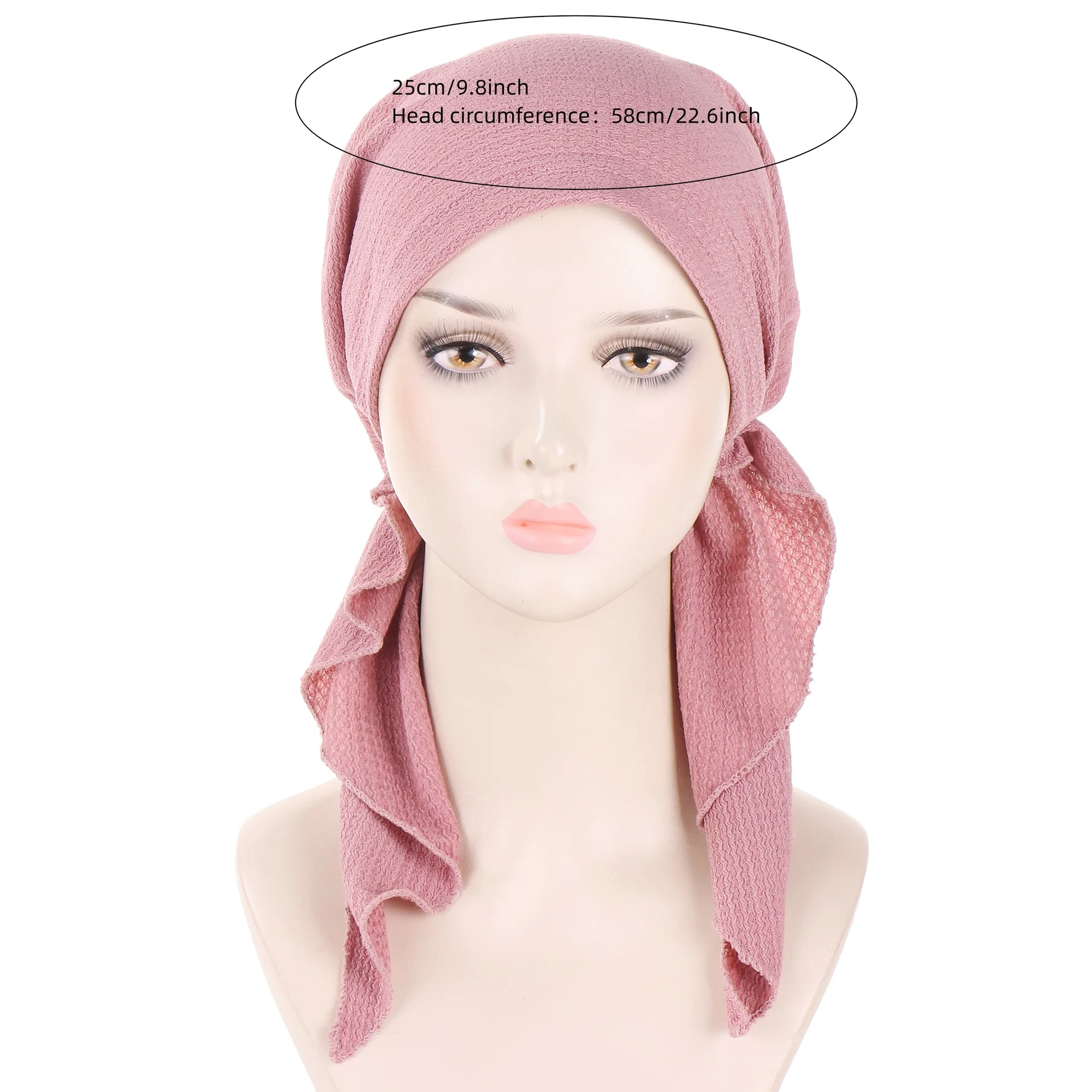 Muslim Fashion Hijab Turban Hats Solid Color Long Tail Head Wraps Elastic Pirate Hats Breathable Chemo Cap For Women Girls