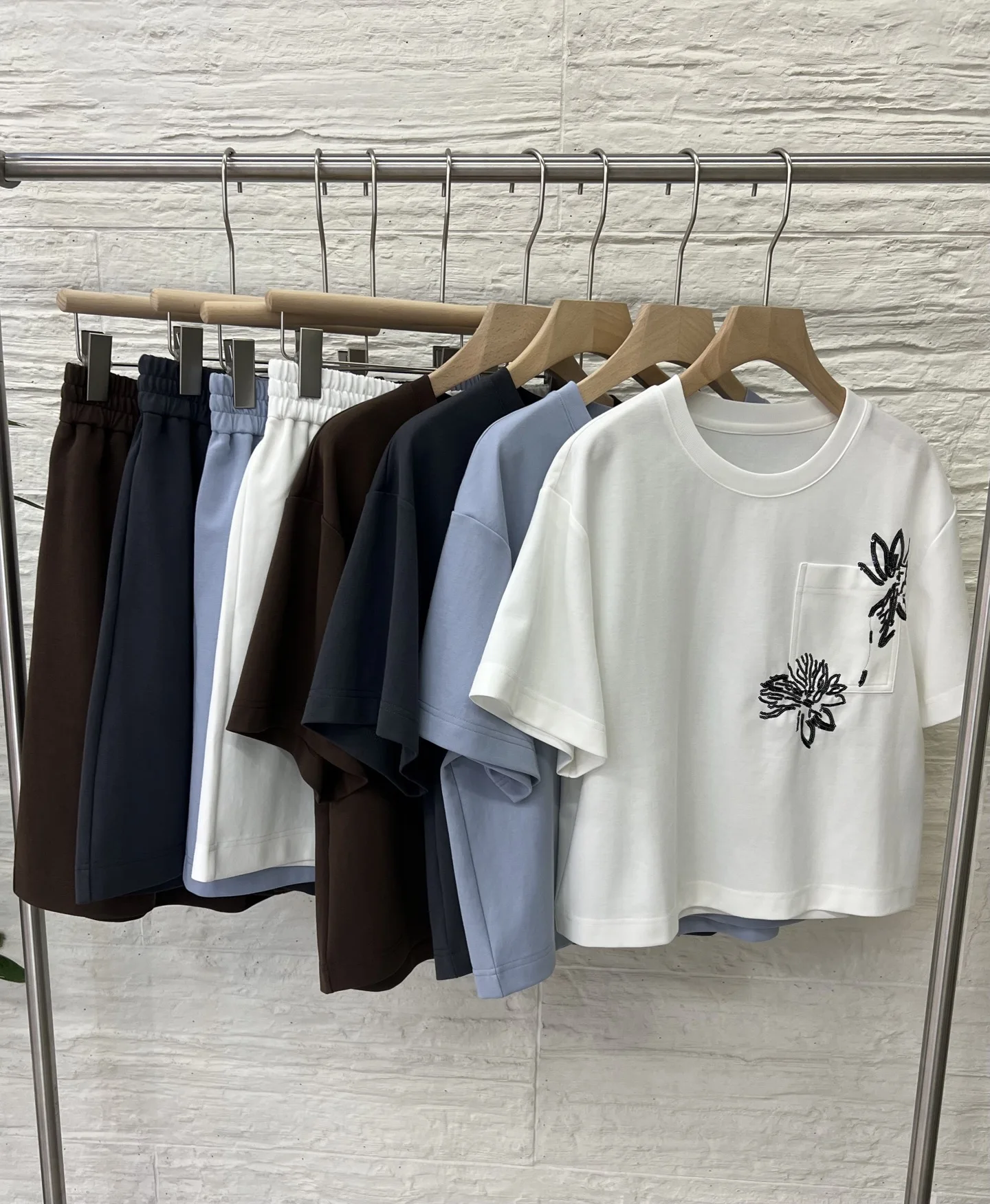 

Spring Summer Women's round Ne Loose Fit ort Sve Cotton T-irt And Sport orts Casual Faion Set Breathable