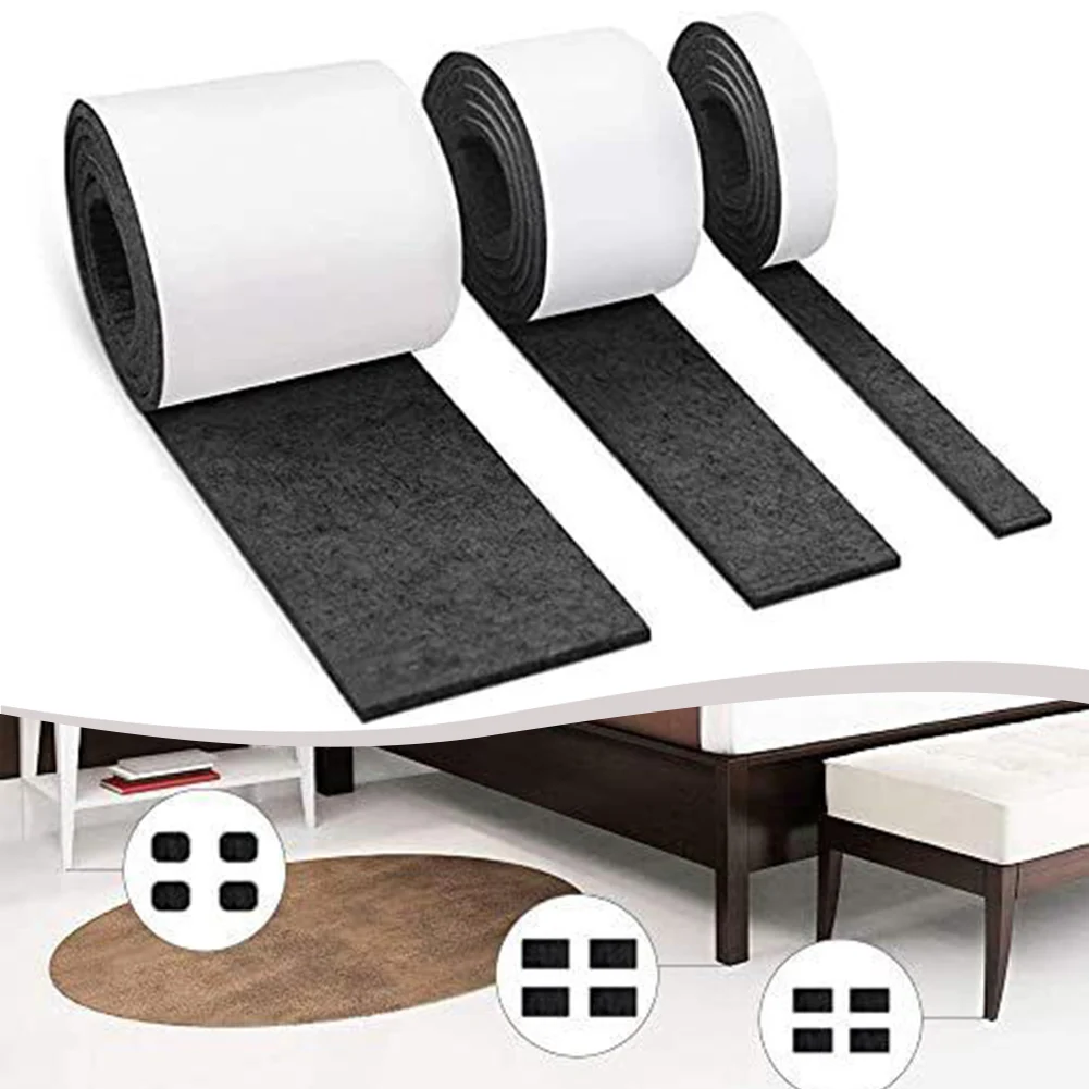 3Rolls Of Bump-proof Felt Strips Self-Adhesive Felt Strips For Furniture Noise Reduction & Floor Protection Felt-Strips