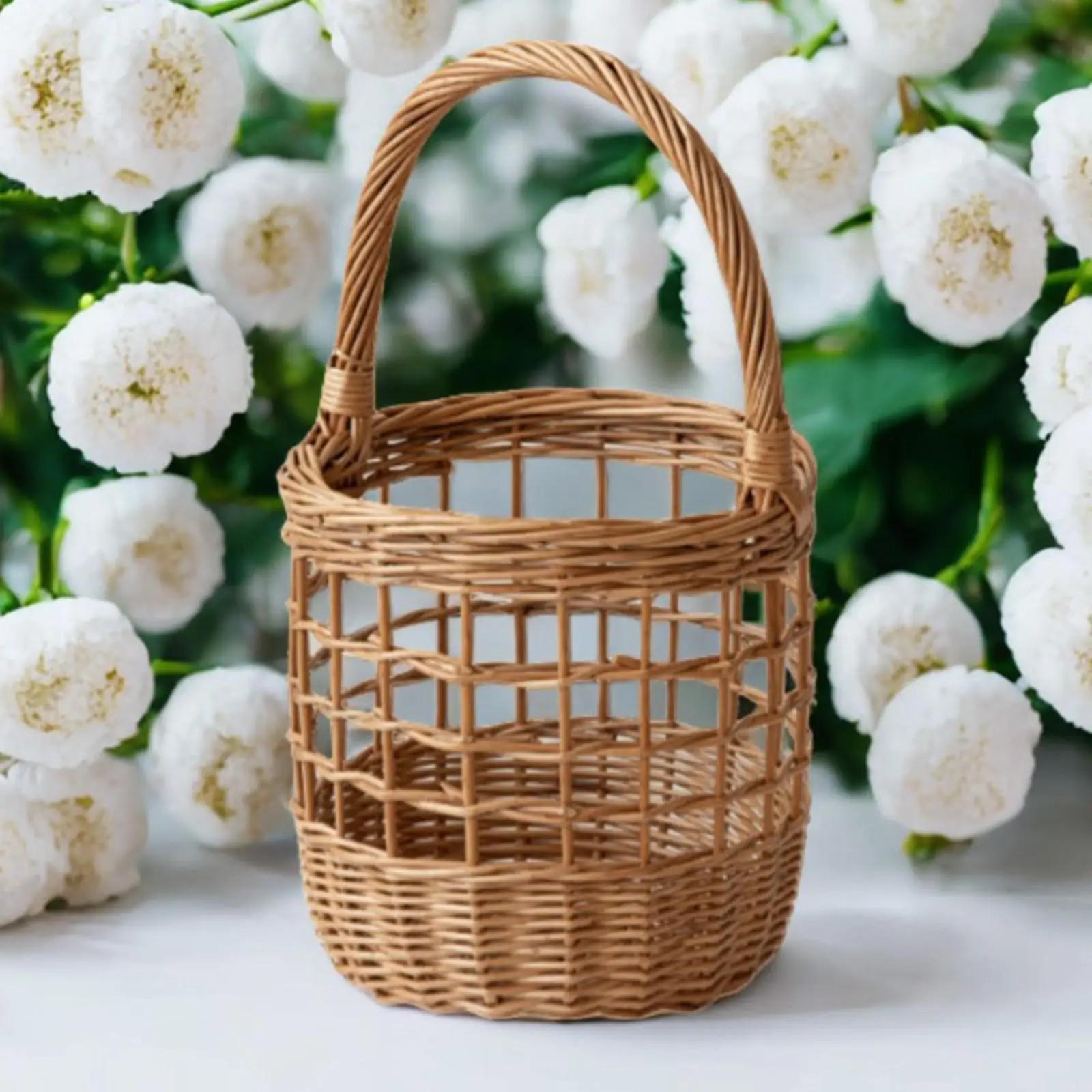 Hand Woven Basket Multifunctional Farm Vegetable Fruit Picking Basket with Handle Fruit Basket Gift Baskets for Fruits Mooncake