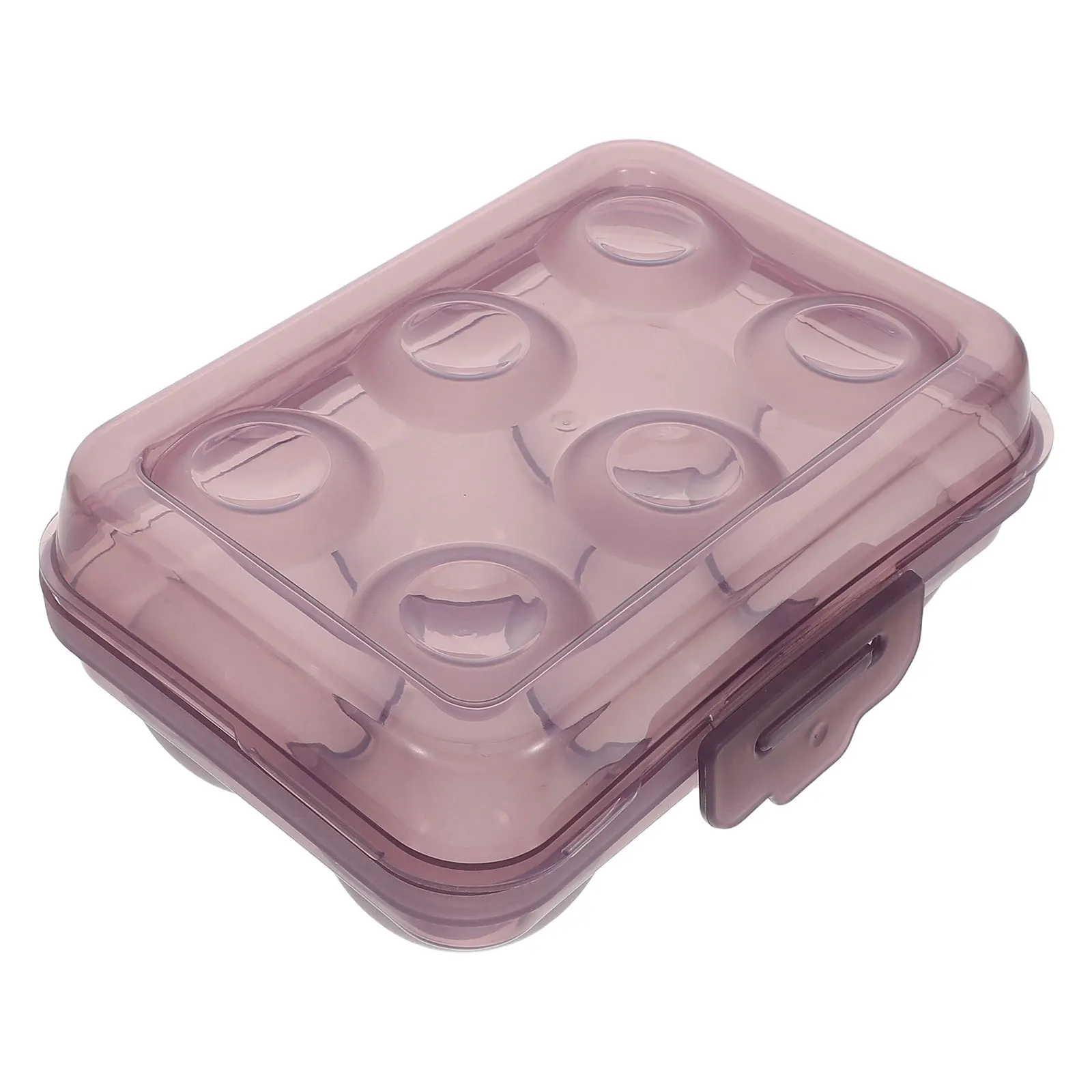 

6-Slot Portable Container Transparent Purple Shockproof Anti-Breakage Camping Holder Outdoor Picnic Storage Box Plastic