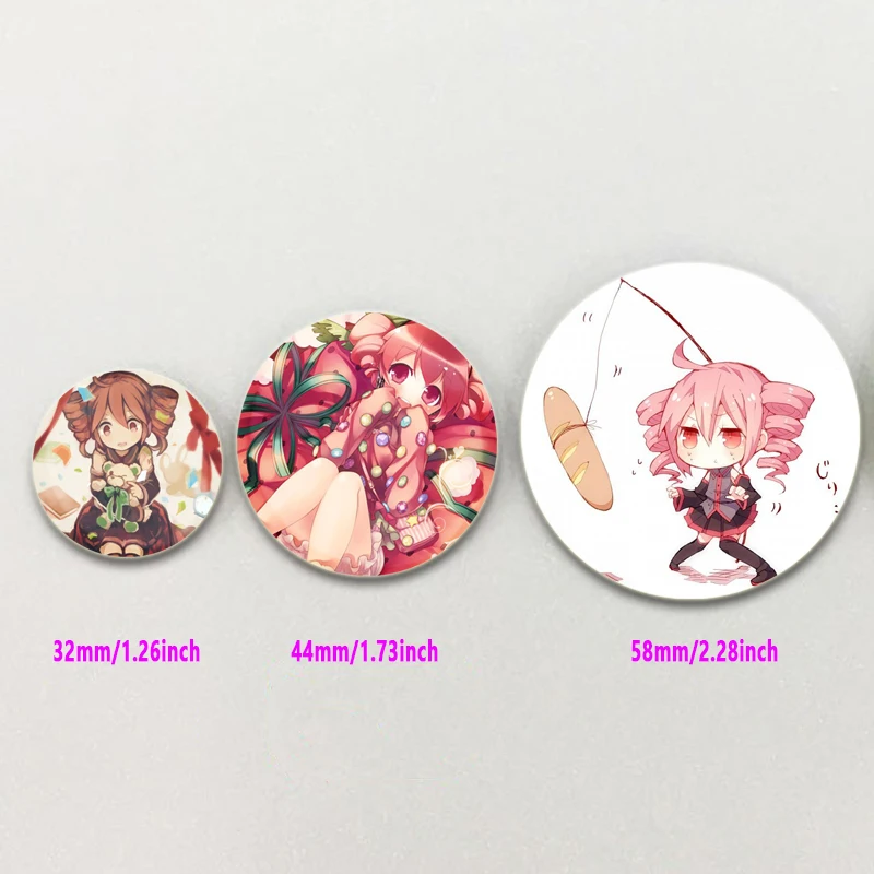 Kasane Teto Abzeichen, niedliche Anime-Mädchen-Anstecknadeln, 58 mm, UTAU Virtual Singer, runde Broschen für Rucksack-Zubehör, Fan-Schmuck, Geschenke