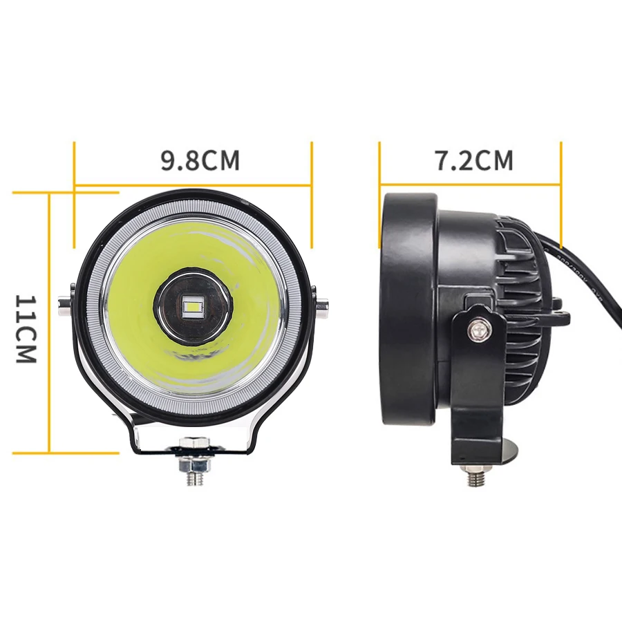 Super Bright 4 Inch White Yellow LED Work Head Fog Driving Light For Car SUV Truck ATV UTV 12-48V