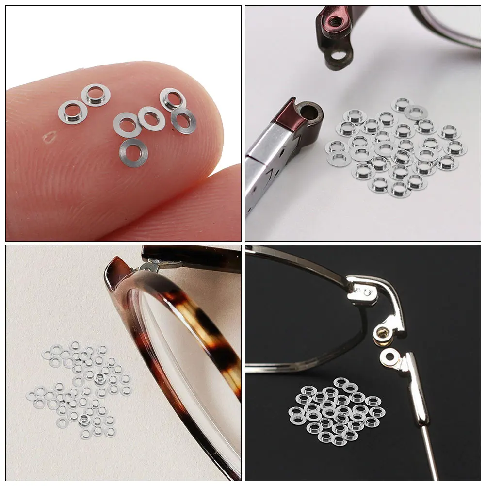 

100Pcs Alloy Eyeglass T-Shaped Pads Durable Convex Gaskets Rimless Frame Accessories Easy Installation Repair Kit