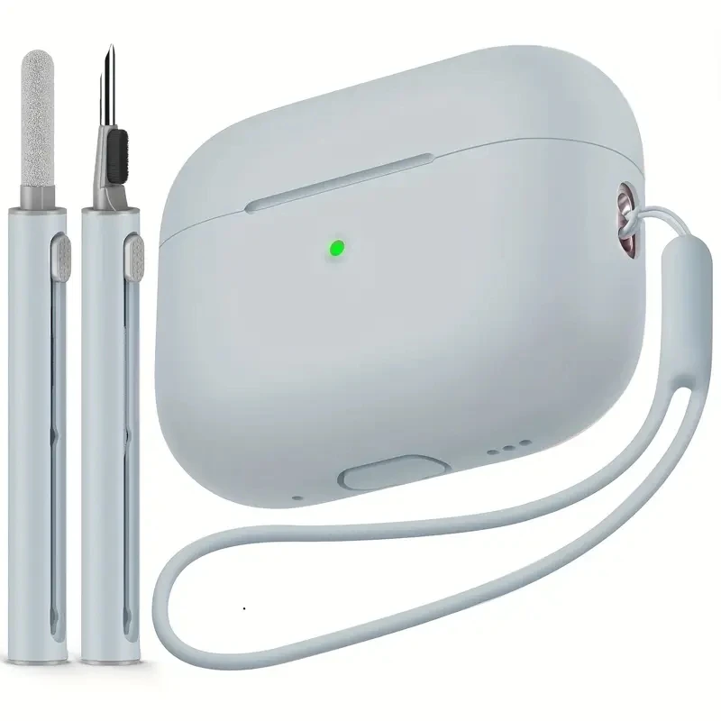 Für Airpods Pro 3. Generation Cover (2025) Slim Silikonhülle Vollständige Schutzhülle mit Handgelenkband für süße AirPods Pro 3 Hülle